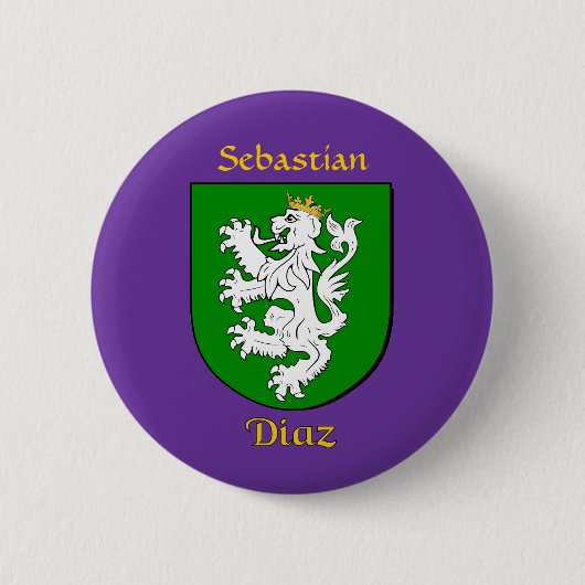 Personalisierter Diaz Historischer Schild Button (Vorderseite)