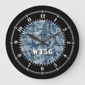 Personalisierter digitaler Camouflage Große Wanduhr (Vorderseite)