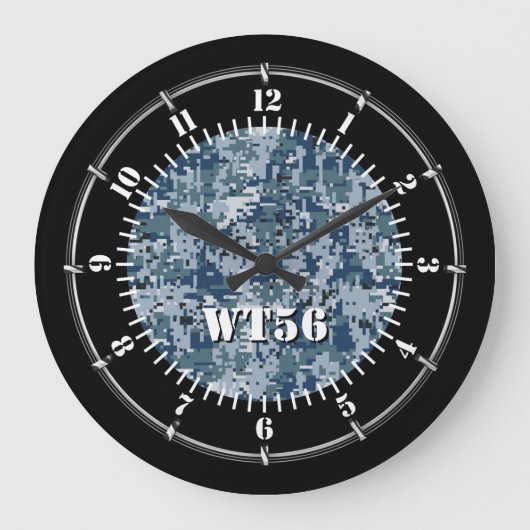 Personalisierter digitaler Camouflage Große Wanduhr (Vorderseite)