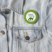 Personalisierter Dino Name, Dinosaurier 6 cm Abzei Button (Beispiel)