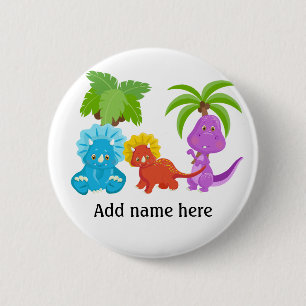 Personalisierter Dino- und Freunde-Button Button