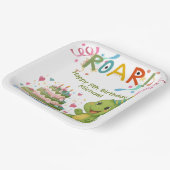 Personalisierter Dinosaurier 5. Geburtstag Papier- Pappteller (Gewinkelt)