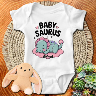 Personalisierter Dinosaurier Babysaurus Individuel Baby Strampler