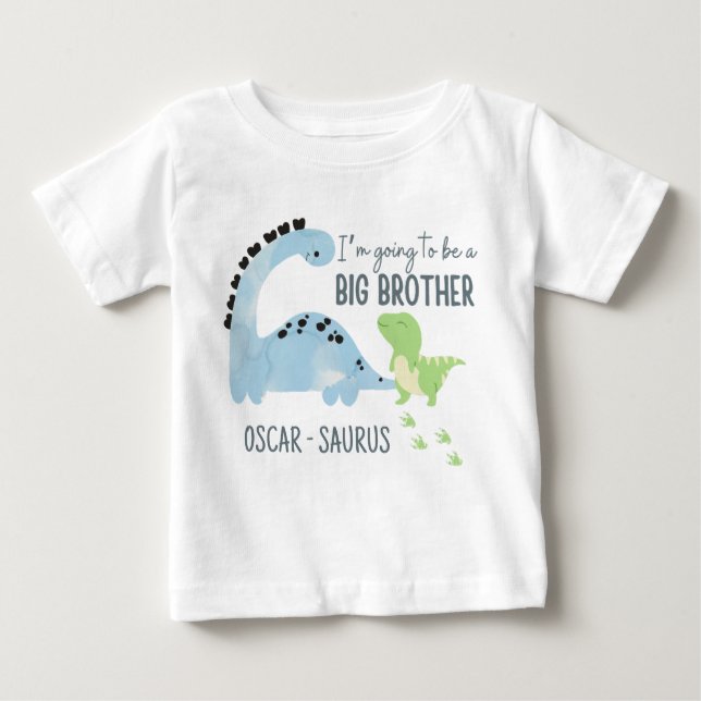 Personalisierter Dinosaurier Big Brother, Big Bro Baby T-shirt (Vorderseite)