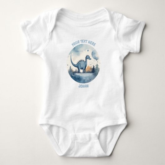 Personalisierter Dinosaurier-Bodysuit Baby Strampler (Vorderseite)