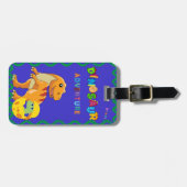 Personalisierter Dinosaurier Fracht-Tag Gepäckanhänger (Vorderseite horizontal)