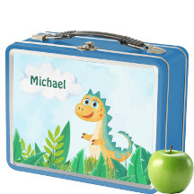 Personalisierter Dinosaurier Kids Metal Lunch Box