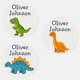 Personalisierter Dinosaurier Kinder Name Schule Etiketten