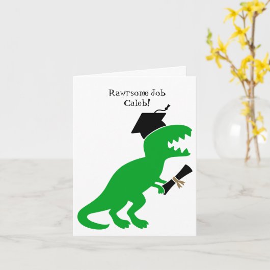 Personalisierter Dinosaurier Kindergarten Abschlus Karte (Gelbe Blume)
