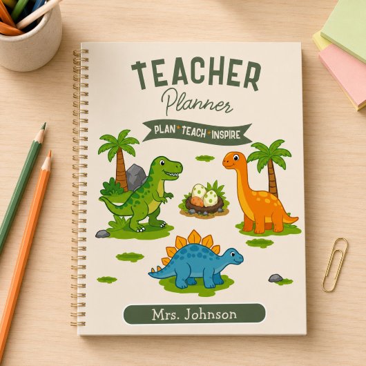 Personalisierter Dinosaurier-Lehrer-Lektionsplan Planer