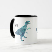 Personalisierter Dinosaurier mit Namen Tasse (Vorderseite Links)