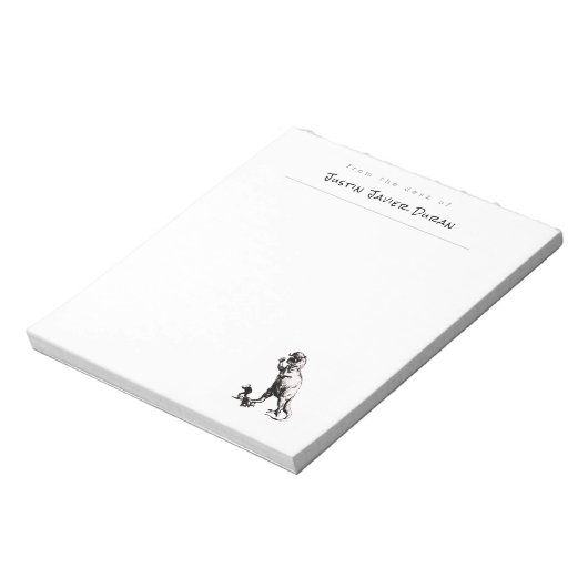 Personalisierter Dinosaurier Notepad Notizblock (Rotiert)