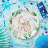 Personalisierter Dinosaurier-Papierteller Pappteller (Party)