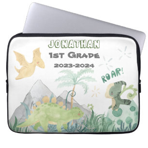Personalisierter Dinosaurier-Schulcomputer Laptopschutzhülle