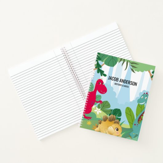 Personalisierter Dinosaurier zurück zum Schulbuch Notizblock (Innenseite)