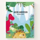 Personalisierter Dinosaurier zurück zum Schulbuch Notizblock (Rückseite)