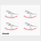 Personalisierter Dinosauriername Ovaler Aufkleber (Blatt)