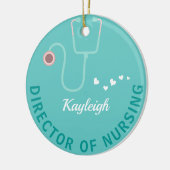 Personalisierter Direktor des Pflegestethoskops Keramik Ornament (Links)