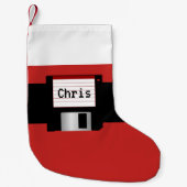 Personalisierter Diskette-Sankt-Gurt-Strumpf Kleiner Weihnachtsstrumpf (Vorderseite)