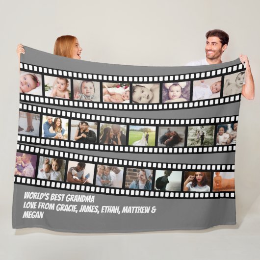 Personalisierter DIY-Maßstab für Fotocollage-Film Fleecedecke (Beispiel)