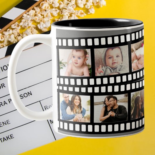 Personalisierter DIY-Maßstab für Fotocollage-Film Zweifarbige Tasse
