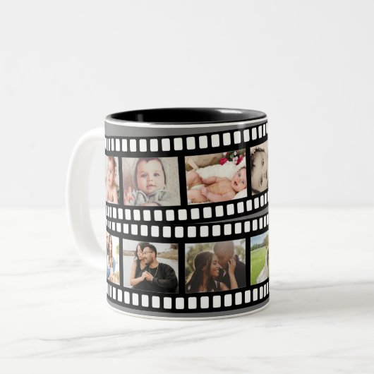 Personalisierter DIY-Maßstab für Fotocollage-Film Zweifarbige Tasse (Vorderseite Links)