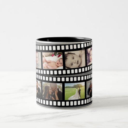 Personalisierter DIY-Maßstab für Fotocollage-Film Zweifarbige Tasse (Mittel)