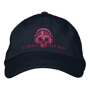 Personalisierter DJ Skull Your Name Club Stickerei Bestickte Kappe