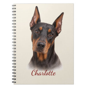 Personalisierter Dobermann mit individuellem Namen Notizblock