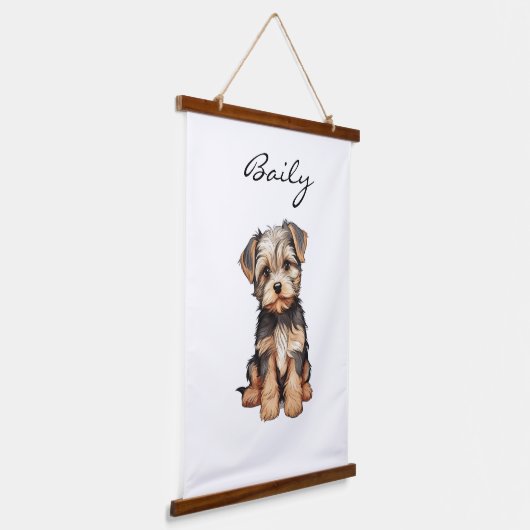 PERSONALISIERTER DOG PORTRAIT BANNER-MORKIE ART DR WANDTEPPICH MIT HOLZRAHMEN (Gewinkelt)