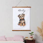 PERSONALISIERTER DOG PORTRAIT BANNER-MORKIE ART DR WANDTEPPICH MIT HOLZRAHMEN (Schlafzimmer)