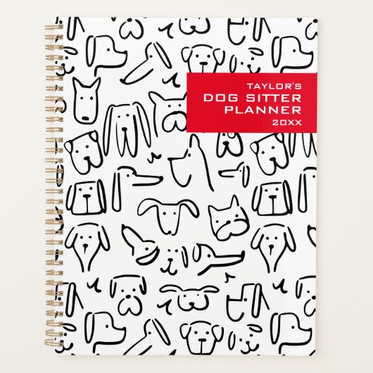 Personalisierter Dog Sitter Planer (Vorderseite)