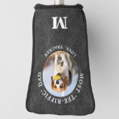 Personalisierter DOG VATER Foto Monogramm Leder Golf Headcover (Rotieren 90)