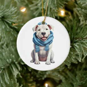 Personalisierter Dogo Argentino Hund Keramik Ornament