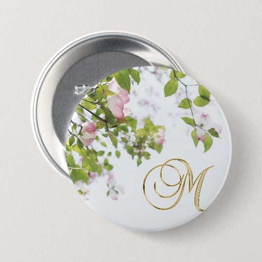 Personalisierter Dogwood-Button Button (Vorne & Hinten)