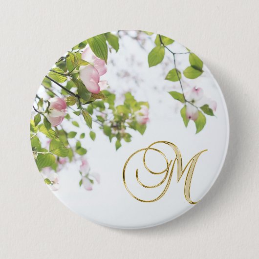Personalisierter Dogwood-Button Button (Vorderseite)