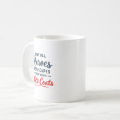 Personalisierter Doktor-Held-weißer Kittel Kaffeetasse (Vorderseite Links)