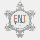 Personalisierter DOM-Facharzt Schneeflocken Zinn-Ornament (Vorderseite)