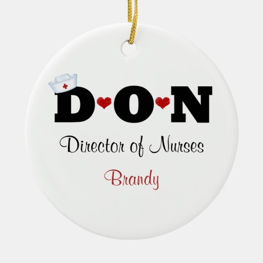 Personalisierter DON Nurse Ornament (Vorne)