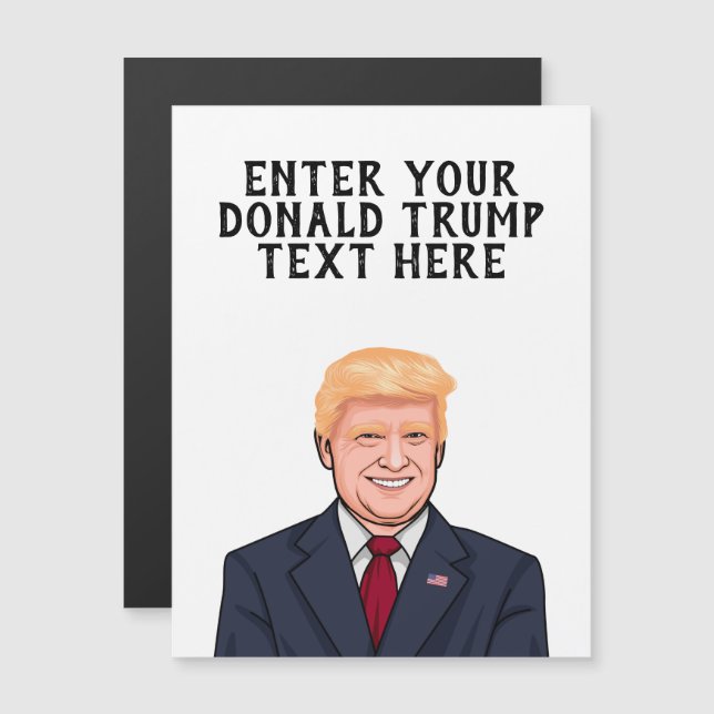 PERSONALISIERTER DONALD TRUMP MAGNETKARTE (Vorne/Hinten)