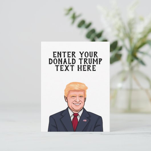 PERSONALISIERTER DONALD TRUMP POSTKARTE (Stehend Vorderseite)