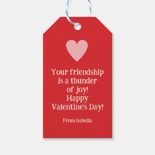 Personalisierter Donner Blitz und Herz Geschenkanhänger (Vorderseite)