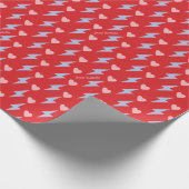 Personalisierter Donner Blitz und Herz Geschenkpapier (Ecke)