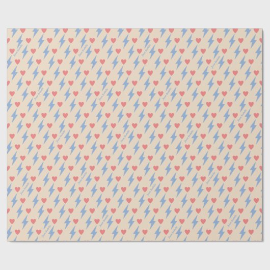 Personalisierter Donner Blitz und Herz Geschenkpapier (Flach)