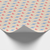 Personalisierter Donner Blitz und Herz Geschenkpapier (Ecke)