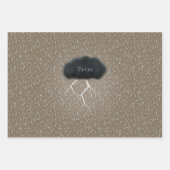 Personalisierter Donnerwolkenregen & Blitzschlag Geschenkpapier Set (Vorderseite 3)