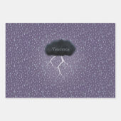 Personalisierter Donnerwolkenregen & Blitzschlag Geschenkpapier Set (Vorderseite 2)