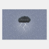Personalisierter Donnerwolkenregen & Blitzschlag Geschenkpapier Set (Vorderseite)