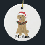 Personalisierter Doodle (Goldener Roter Aprikose)  Keramik Ornament<br><div class="desc">Machen Sie die schöne Liste in diesem Jahr mit einem personalisierten Ornament Ihres Lieblings-Doodle-Hundelf! Für die süßesten Geschenke,  paaren Sie es mit einem passenden Kunstdruck oder einem anderen Artikel aus meiner Sammlung!</div>