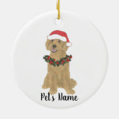 Personalisierter Doodle (Goldener Roter Aprikose) Keramik Ornament (Hinten)